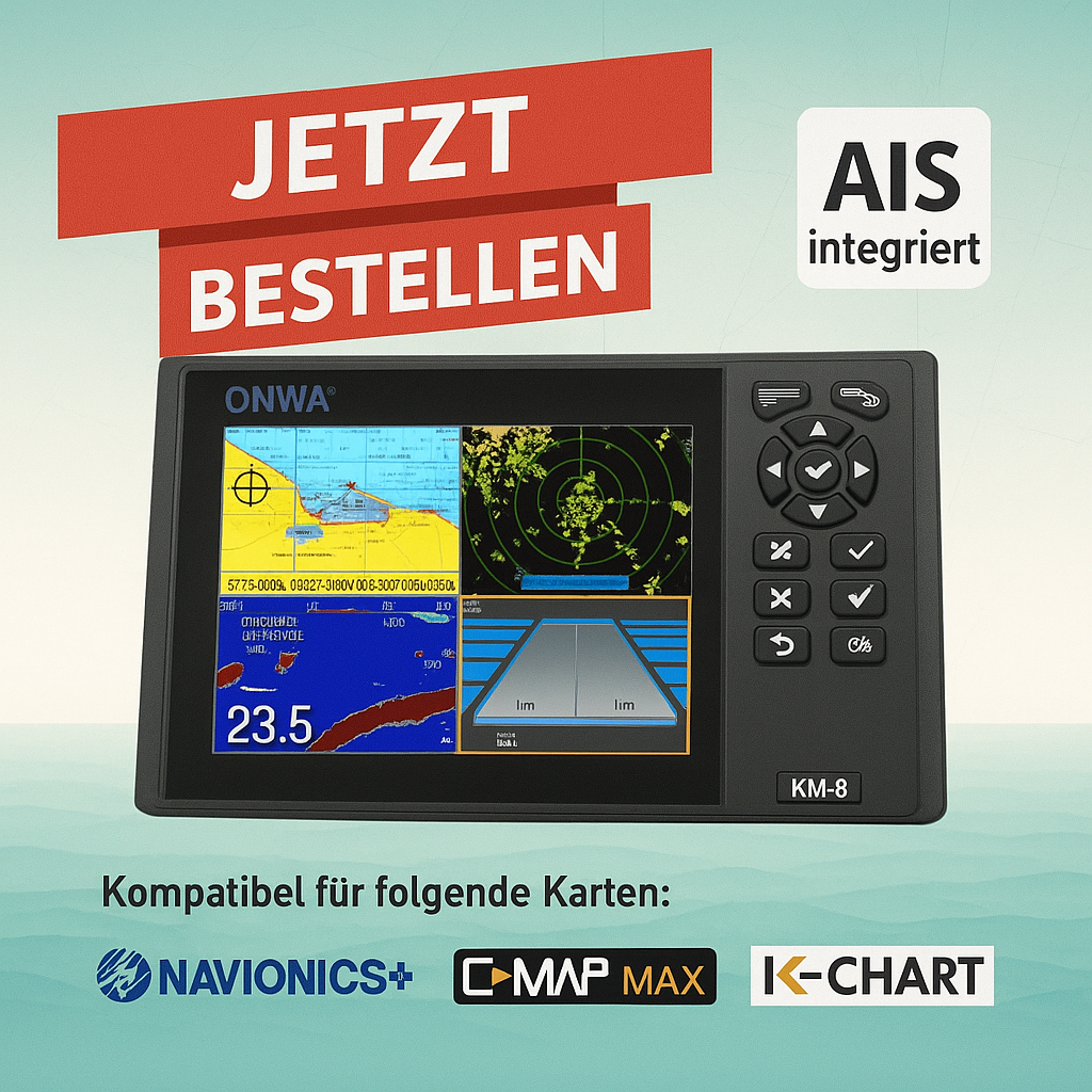 Kartenplotter 8" Display Onwa KM-8 verschiedene Varianten Verfügbar (Bestellbar)