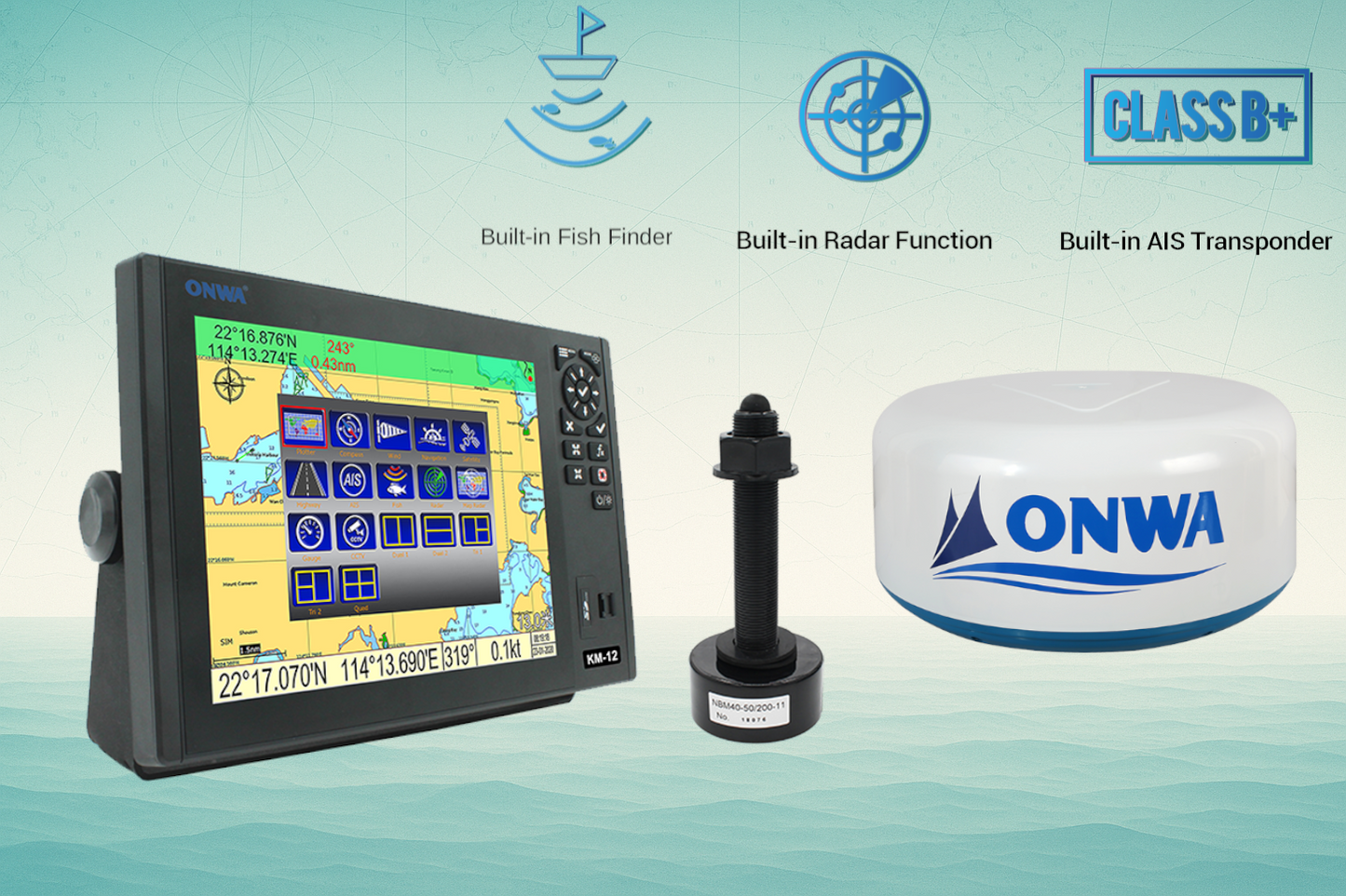 Kartenplotter 12" Display Onwa KM-12 verschiedene Varianten Verfügbar (Bestellbar)