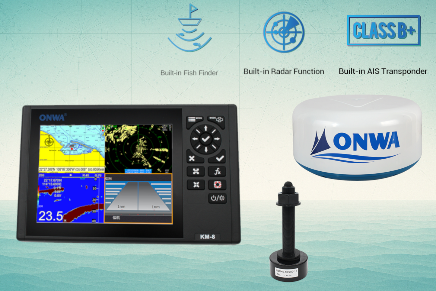 Kartenplotter 8" Display Onwa KM-8 verschiedene Varianten Verfügbar (Bestellbar)