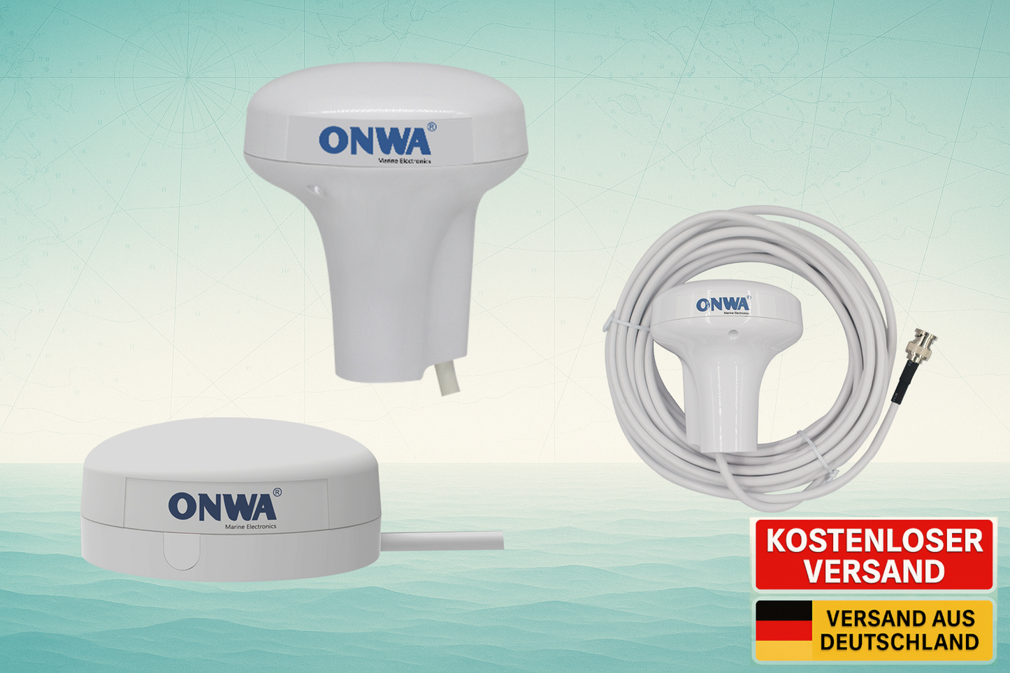 GPS-/GNSS Antenne ONWA KA-09 GPS Antenne mit 10m Kabel