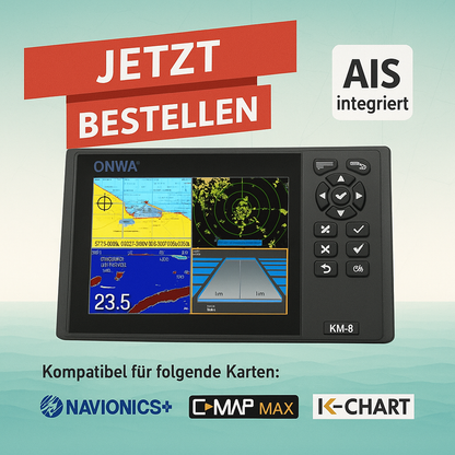 Kartenplotter 8" Display Onwa KM-8 verschiedene Varianten Verfügbar (Bestellbar)