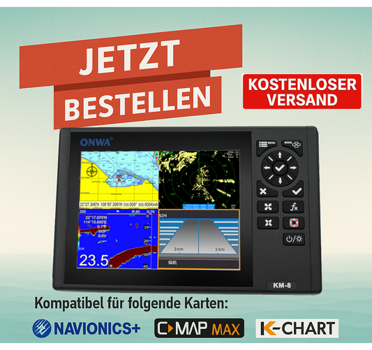 Kartenplotter 8" Display Onwa KM-8 verschiedene Varianten Verfügbar (Bestellbar)